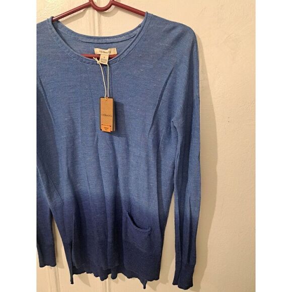 Gh Bass Womens Small Summer Weight Sweater Linen Beach Knit Blue Ombre - Picture 4 of 10